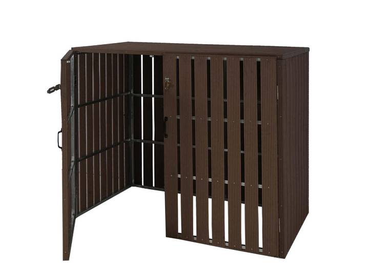 Jamb 2-/4Er Wpc-Mülltonnenverkleidung Braun, Metall, 140x115x100 cm, Gartenzubehör, Gartenmöbel-Schutzhüllen