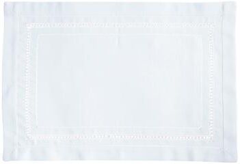 Saro Lifestyle "Traditional Hemstitch Placemat (Set of 12) - 14""x20"""