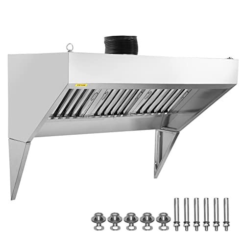 VEVOR Professionele RVS Afzuigkap voor Foodtrucks, 210 cm, Zilver