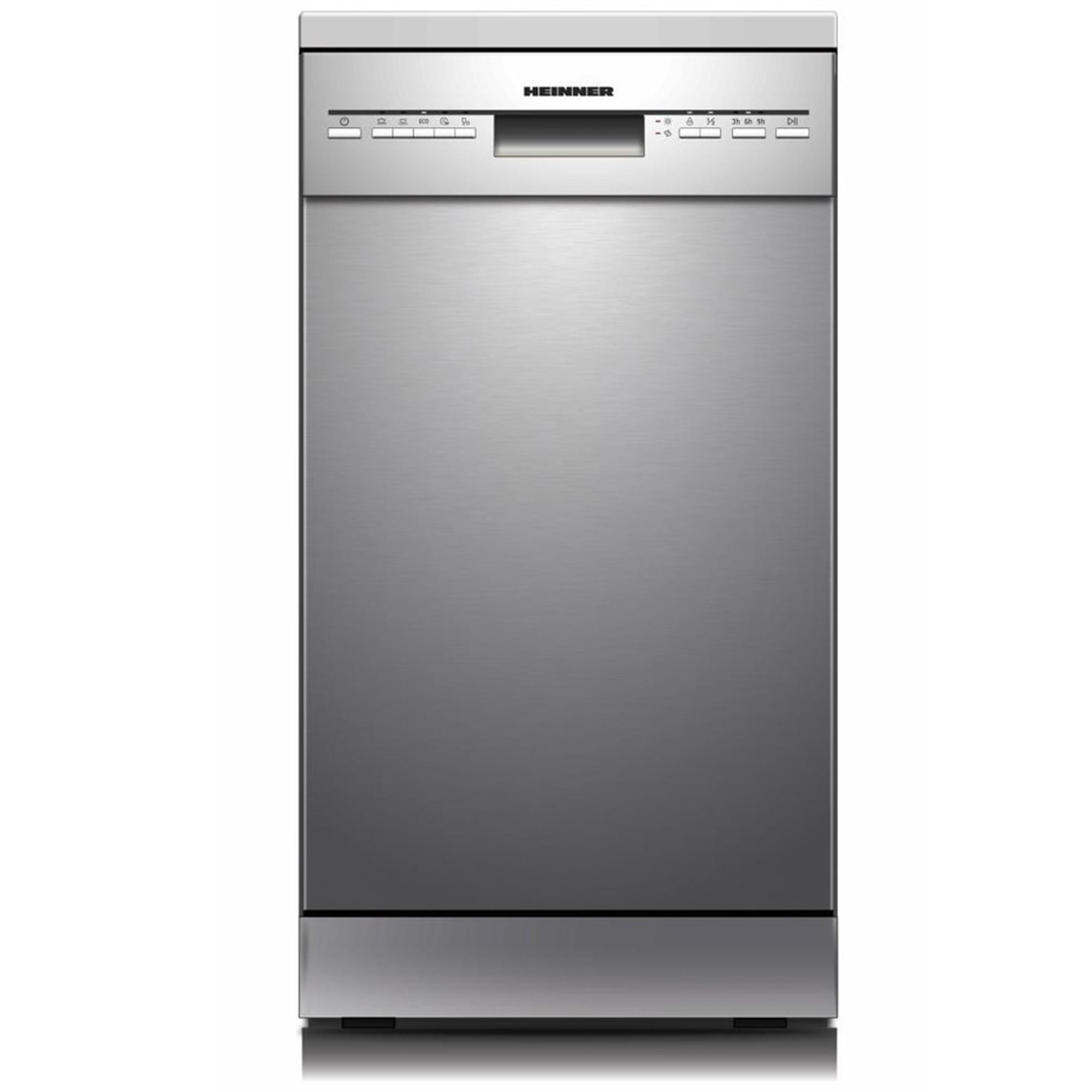 Heinner HDW-FSM45510XE++ Geschirrspüler 10 Maßgedecke, 5 Programme, AquaStop, 45 cm, Edelstahl