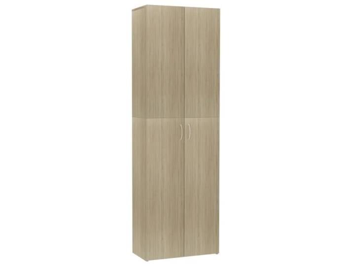 Armoire de bureau - MOO - Chêne sonoma - 60x32x190 cm - 5 étagères - 2 portes