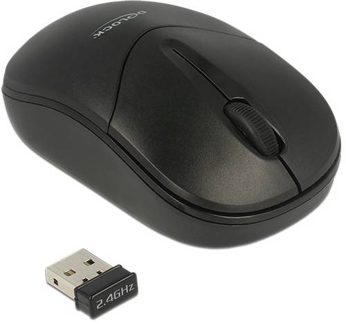 Delock 12494 Maus USB Optisch Schwarz 2 Tasten 1000 dpi
