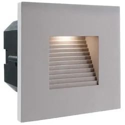 Deko-Light Abdeckung ECKIG / STUFE für LED Wandeinbauleuchte LIGHT BASE II COB OUTDOOR, 10 x 10cm, Abstrahlwinkel 70°, Silbergrau D-930417