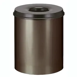 Papierkorb (feuersicher) 80 L Braun, Schwarz selbstlöschender Papierkorb mit Deckel