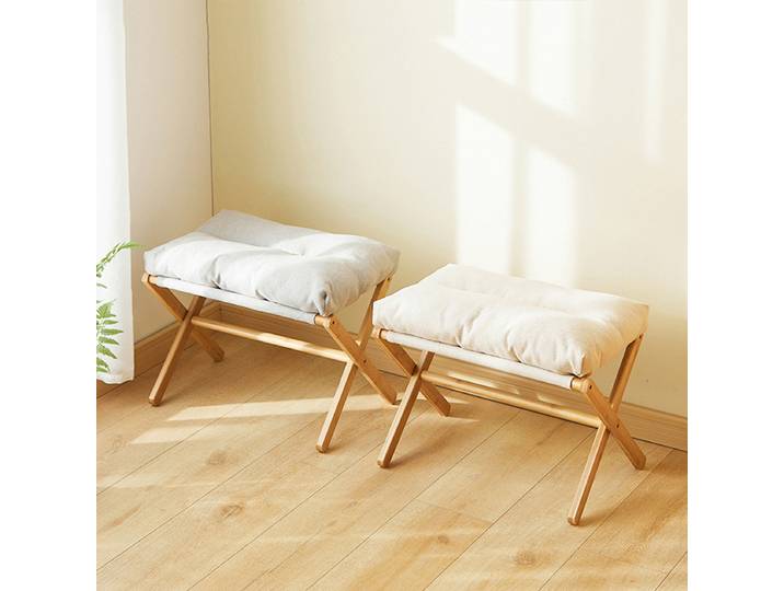 Sac souple Beige, repose-pieds de canapé, banc à chaussures, tabouret portable de Style minimaliste, petit tabouret de loisirs multifonctionnel, décoration de la maison