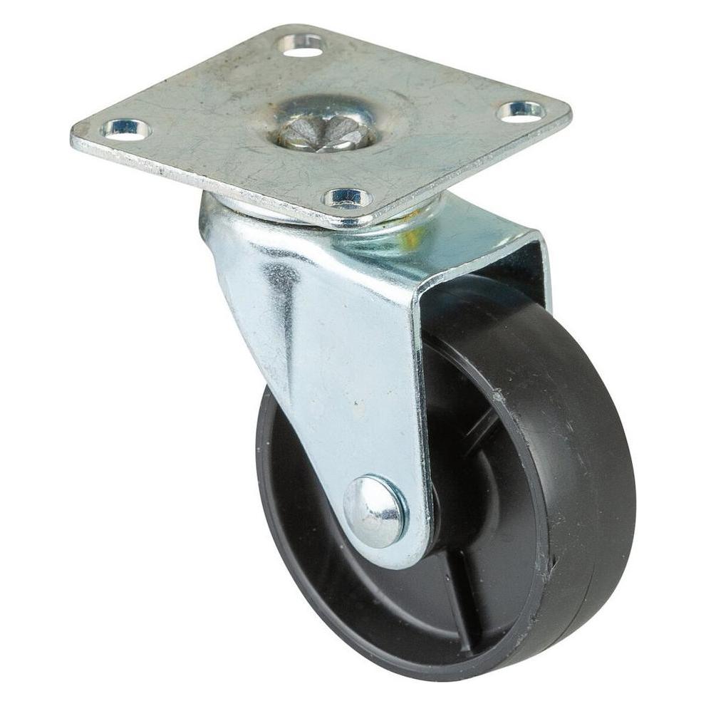 BS Rollen Lenkrolle Rad-Ø 50 mm Tragfähigkeit 40 kg mit Anschraubplatte Kunststoff schwarz (F25.051)