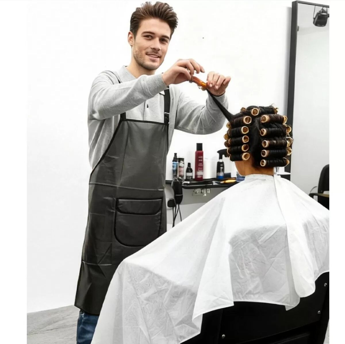 INF Tablier de Coiffeur Imperméable et Respirant - Vêtement de Travail pour Coloriste