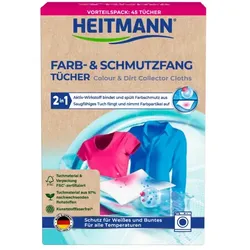 Brauns Heitmann Farb- und Schmutzfangtücher 45 Tücher Schützt 2-fach-aktiv vor Vergrauungen und Verfärbungen