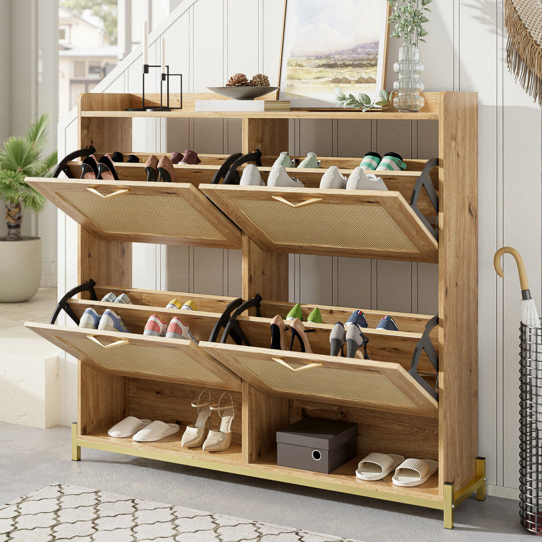Bloomsbury Market 20 Pair Flip Down Shoe Storage Brown 20