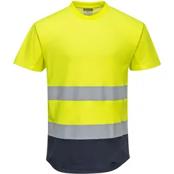 Warnschutz Mesh T-Shirt "C395" - M - gelb/marine