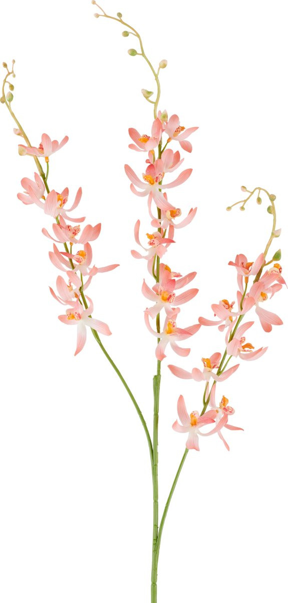 Easyplants Kunstbloem Cymbidium 95 cm Peach - Zijde