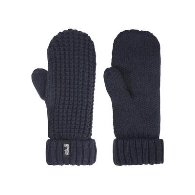 Fäustlinge JACK WOLFSKIN "MEDLEY KNIT MITTEN W", Damen, Gr. M (38/40), blau (schwarznavy), Polyester, Handschuhe Fäustlinge, Strick-Fäustlinge, warm, mit Fleece-Futter