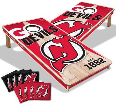 Skip's Garage New Jersey Devils NHL 2x4 Cornhole Board Set