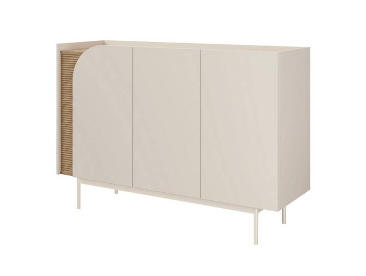 Deine Möbel 24 Kommode CARLO 07 (Kommode, 3-türig), geriffeltes Detail