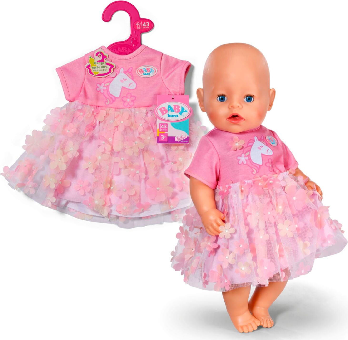 Puppenkleidung BABY BORN "Blütenkleid 43 cm", rosa, Puppenkleidung, Kinder, Puppenkleidung