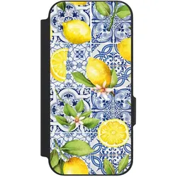Nivocase Klapphülle für Google Pixel 9a Handyhülle aus Kunst Leder NIVOflip schwarz Griechenland Muster (Google Pixel 9a), Smartphone Hülle, Schwarz