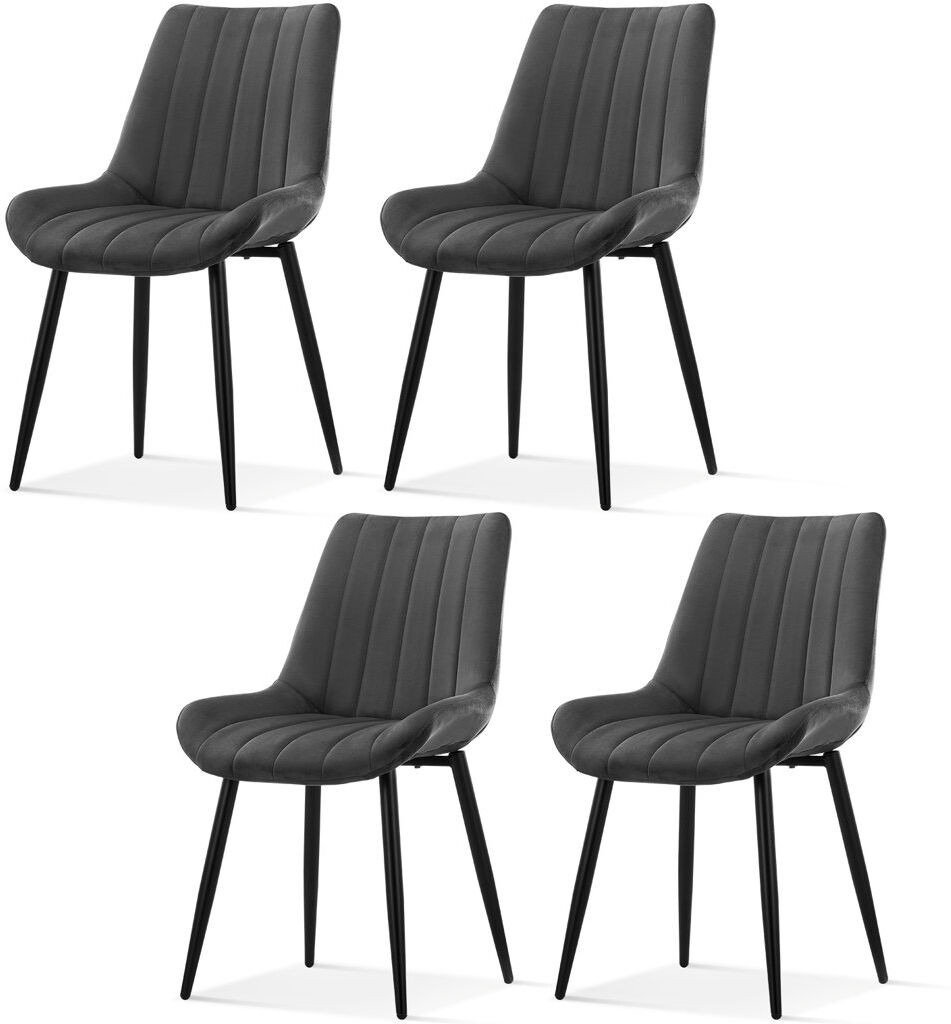 Canora Grey Velvet Side Chair Grey 87cm H X 53cm W X 46cm D