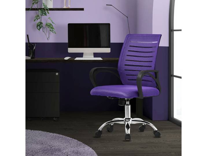ML-Design Bürostuhl ergonomisch, Lila, 360° Drehstuhl mit Rollen
