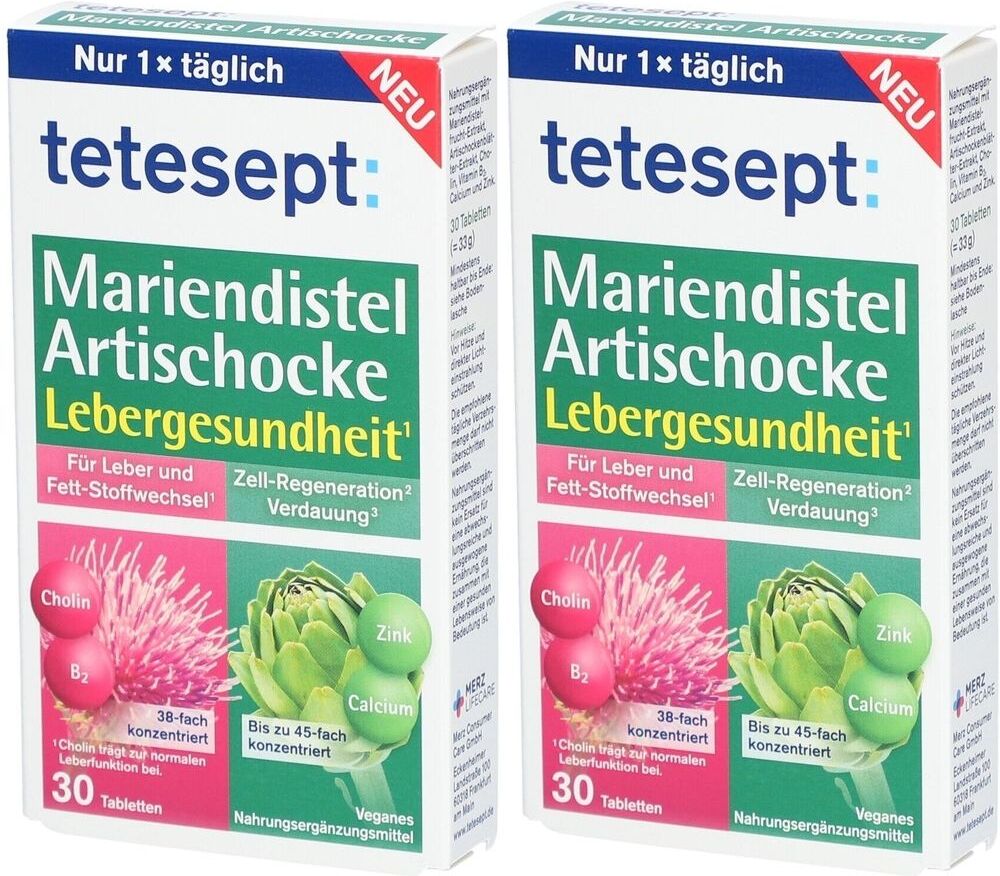 Tetesept Mariendistel Artischocke Tabletten 2x 2x30 St