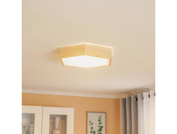 Plafonnier Hagen en pin naturel - Lamkur - Salon / séjour - Bois - Angulaire