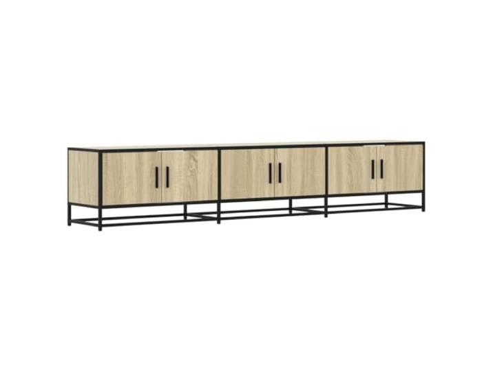 LMTYOENFG TV Lowboard Sonoma Eiche 210x35x41 cm Fernsehtisch Großzügiges TV-Möbel mit 3 Türen und stabilen Metallbeinen für stilvolle Ordnung im Wohnzimmer oder Schlafzimmer.