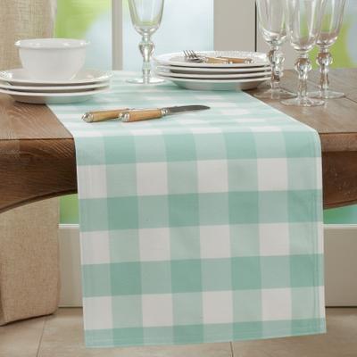 Saro Lifestyle Buffalo Plaid Cotton Blend Table Runner