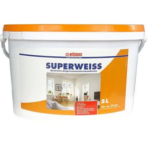 Wilckens Wandfarbe Superweiß, weiß, Dispersionsfarbe, matt, 5 Liter