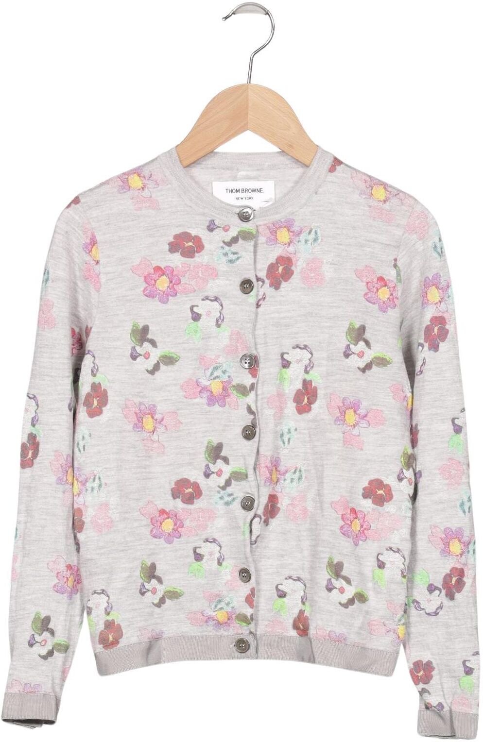 Thom Browne Damen Strickjacke, Grau, Gr. XS, Wolle - Second Hand