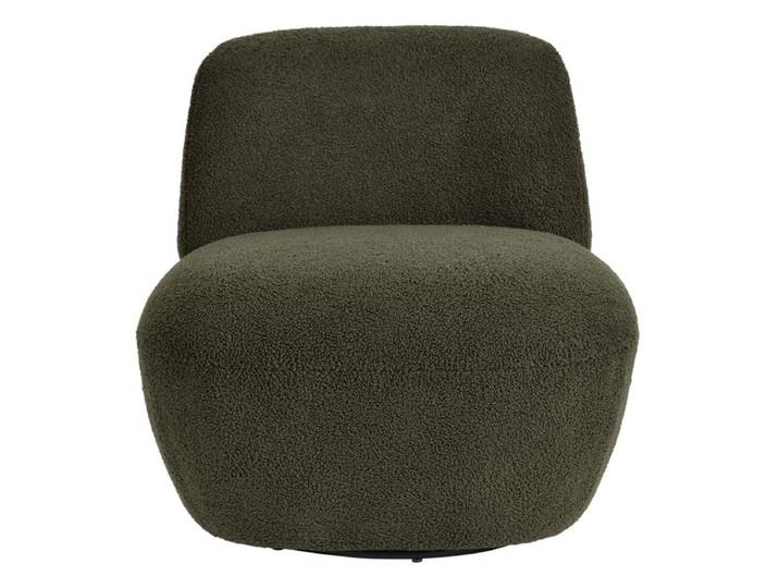 Fauteuil pivotant en bouclette épaisse vert