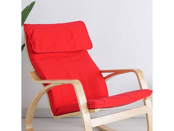 WEIDPHL Coussin De Remplacement pour Chaise en Coton Poang\, Housse De Fauteuil Multicolore\, Coussin en Tissu Amovible\, Chaise en Coton Poang Rembourrée Épaisse\,Rouge