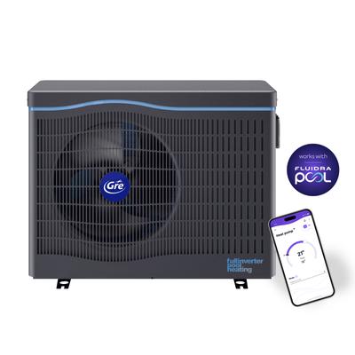 Pool-Wärmepumpe GRE "HPGIC60", schwarz, B:38,3cm H:64,8cm L:85,8cm, Kunststoff, Polyvinylchlorid (PVC), Wärmepumpen, Inverter Wärmepumpe, Für Pools bis zu 60 m³
