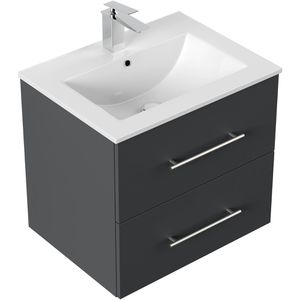Posseik Waschtisch Homeline 60, hängend, grafit, Einsatzwaschbecken aus Keramik, (B/H/T) 61,5 x 55,6 x 46,5 cm