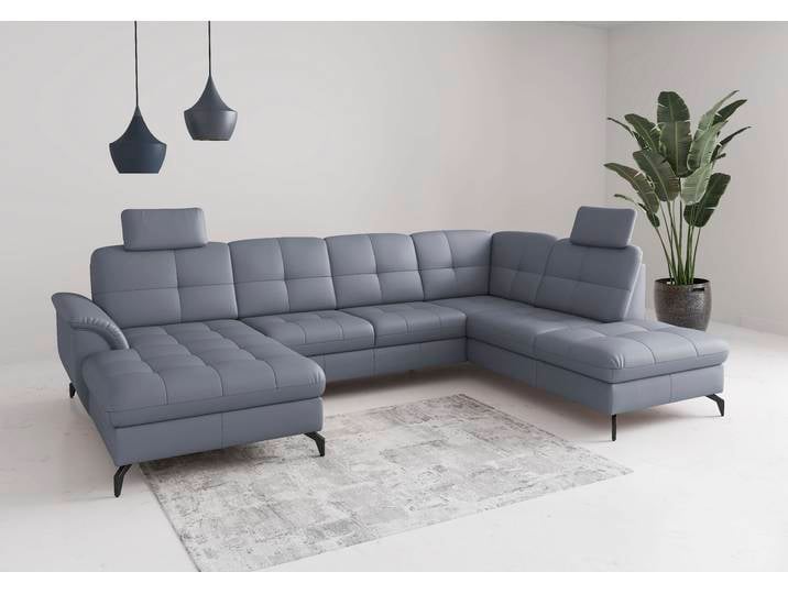 Wohnlandschaft SIT & MORE Zora , graublau, T:212cm, Sofas, Wohnlandschaft