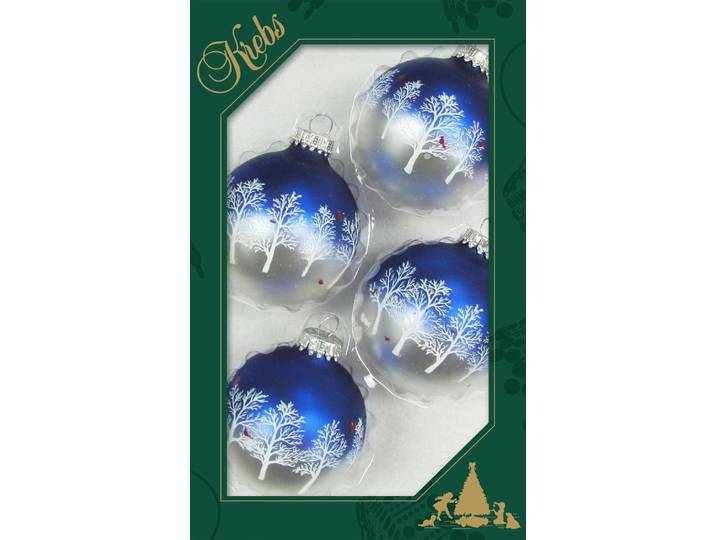 Weihnachtsbaumkugel KREBS GLAS LAUSCHA Kardinal, Weihnachtsdeko, Christbaumschmuck, Christbaumkugeln Glas , silber (blau, silberfarben), Ø:7cm, Glas, Weihnachtsbaumkugeln, Weihnachtsbaumkugel