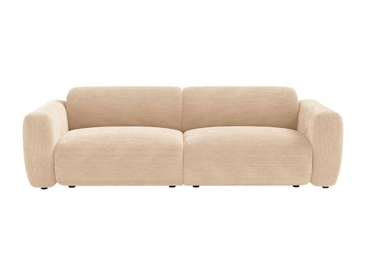 Canapé fixe velours 4 places beige