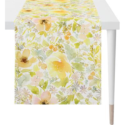 Tischläufer APELT "6511 SUMMERTIME, Sommerdeko, Sommer", gelb, B:48cm L:140cm, Baumwolle, Polyester, Tischdecken, Digitaldruck