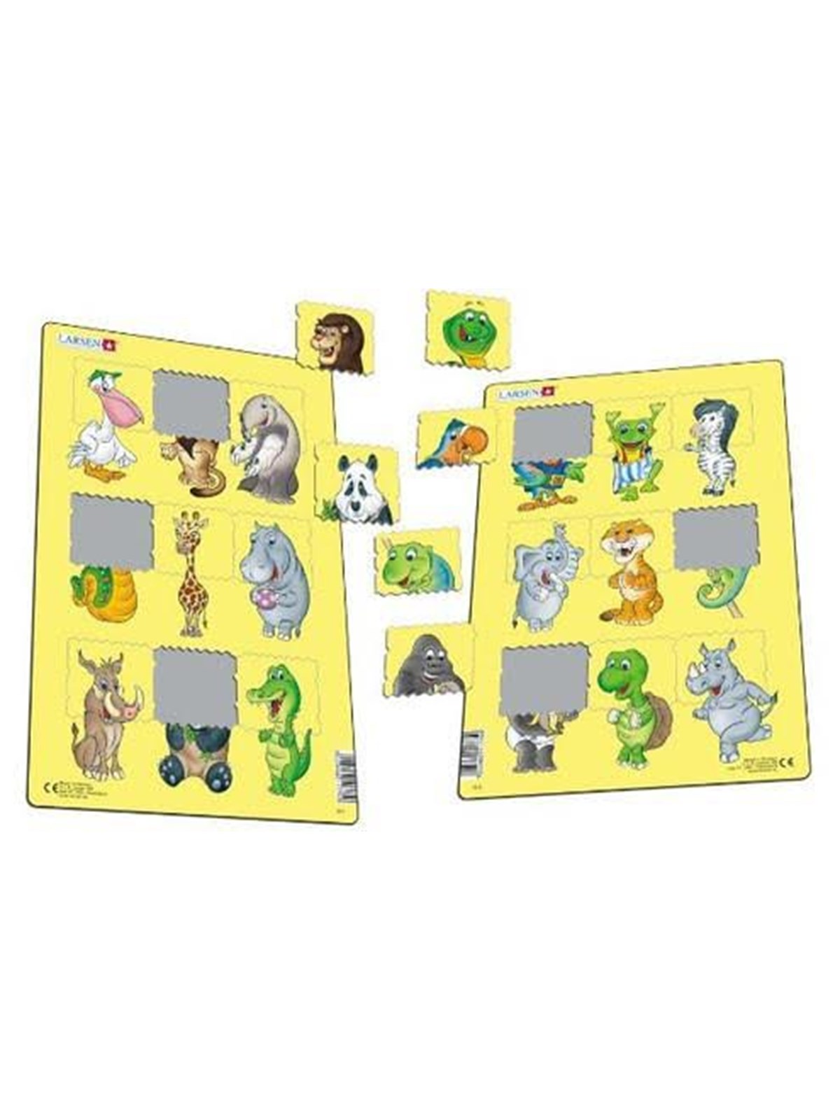 Larsen Puzzles Puzzle Tier-Matching 2-asst - 9-teilig, Midi (28.5 2D Puzzles