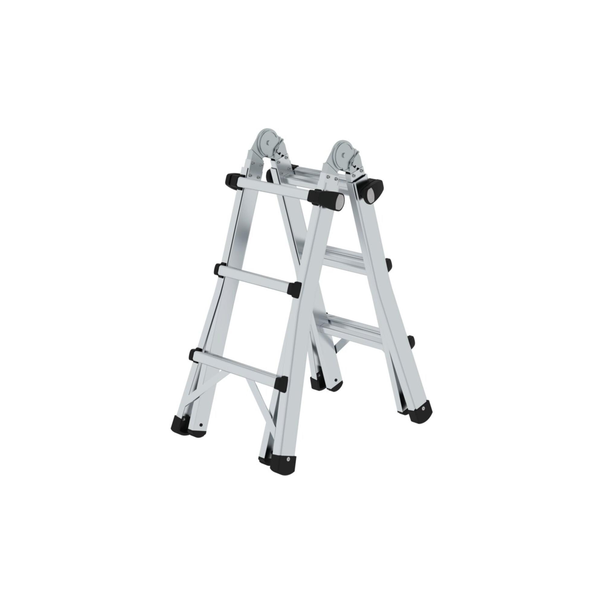 MUNK Aluminium-Teleskopleiter 4-teilig 4 x 3 Sprossen (032013)