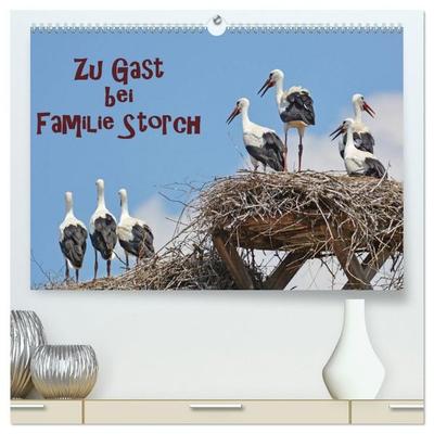 Zu Gast bei Familie Storch (hochwertiger Premium Wandkalender 2027 DIN A2 quer), Kunstdruck in Hochglanz