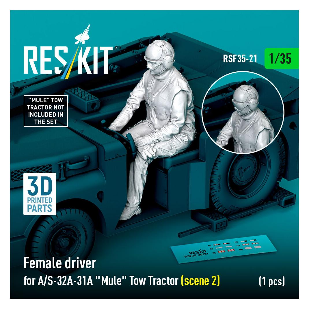 ResKit Female driver for A/S-32A-31A Mule Tow Tractor (scene 2) (1 pcs) (3D Printed) (RSF35-0021)