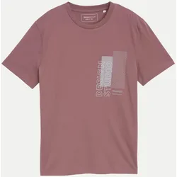 Basic T-Shirt mit Logo Print Rosa XL