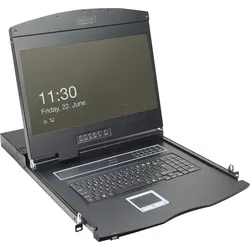 DIGI DS72211-4US - 19 Zoll KVM Konsole, 19" TFT mit Tastatur US, 8-Port Cat 5