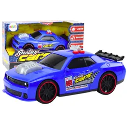 Rennwagen-Lichtergeräusche beim Öffnen des Motors blau