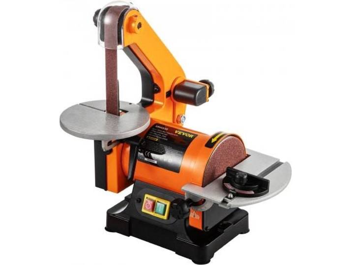 VEVOR Ponceuse à bande électrique\, 5 pouces\, ponceuse à bande et à disque électrique\, 300 W\, machine à poncer et à polir\, 2950 tr/min\, vitesse variable\, ponceuse de table pour métaux\, ponceuse d'atelier