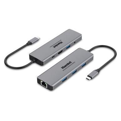 Hamlet HDKC-PD200U Portreplikator und Dockingstation für Notebooks Verkabelter USB 3.2 Gen 1 (3.1 Ge (USB-C, 5 Ports) (HDKC-PD200U)