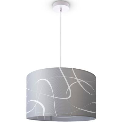PACO HOME Pendelleuchte "Hugo Tribal", weiß (grau), Ø 45,5cm H: 180,5cm, Leuchten, Pendelleuchte Esszimmer Vintage Wohnzimmerlampe Modern Retro, Pendelleuchte