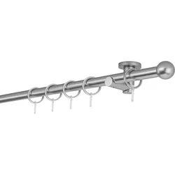 20mm,1-läufig,Rohr,Deckenträger urban,Endstück ball Farbe: Edelstahl-Optik, Größe: 180cm