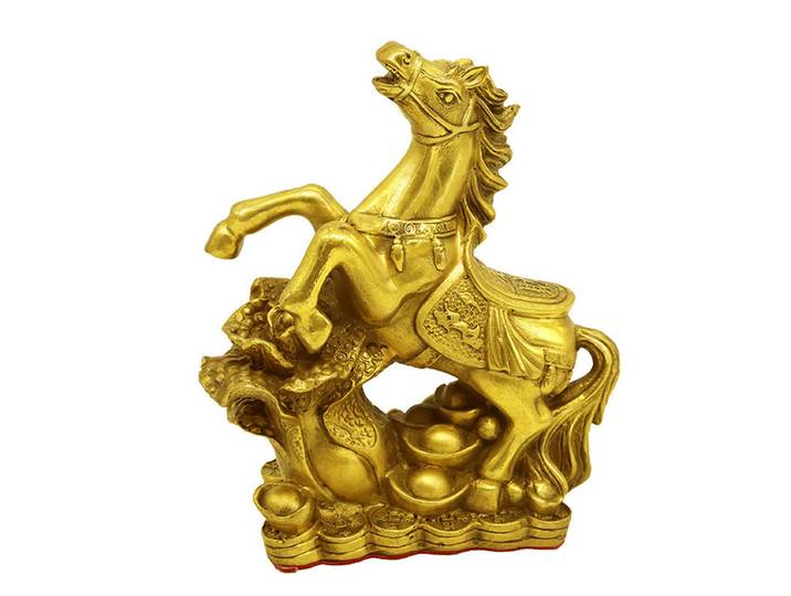 Ornement, cheval en laiton marchant sur un chou, artisanat de décoration pour le bureau et la maison