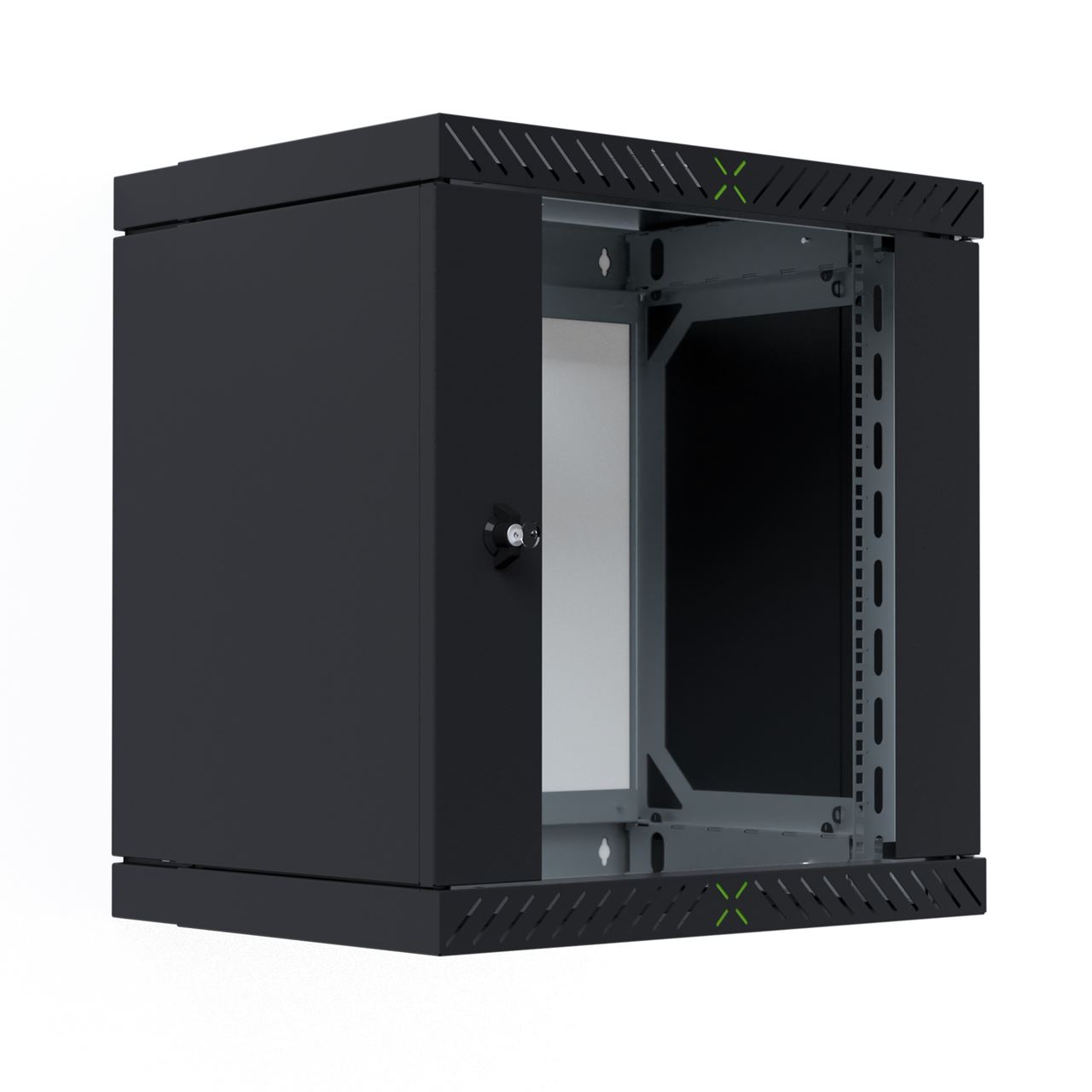 EFB Elektronik 19" Wandgehäuse X-Rack mit Glastür 400-600mm 12HE schw.