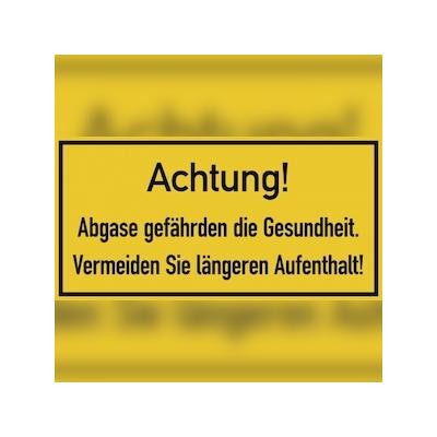 Achtung! Abgase gefährden die Gesundheit. Vermeiden..., Kunststoff, 400x200 mm